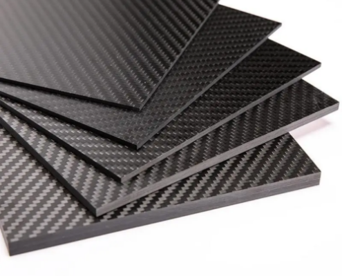 Multiple diagonal front views of carbon fiber plates From thin to thick Multiple diagonal front views of carbon fiber plates From thin to thick