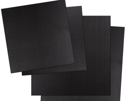A picture of a 3K plain weave glossy carbon fiber plate A picture of a 3K plain weave glossy carbon fiber plate