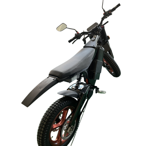 Carbon fiber all-terrain motorcycle - Right rear view Carbon fiber all-terrain motorcycle - Right rear view