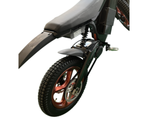 Carbon fiber all-terrain motorcycle - View from the rear half Carbon fiber all-terrain motorcycle - View from the rear half
