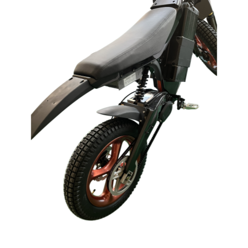 Carbon fiber all-terrain motorcycle - View from the rear half Carbon fiber all-terrain motorcycle - View from the rear half