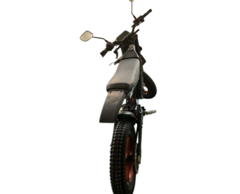 Carbon fiber all-terrain motorcycle - rear and side view Carbon fiber all-terrain motorcycle - rear and side view