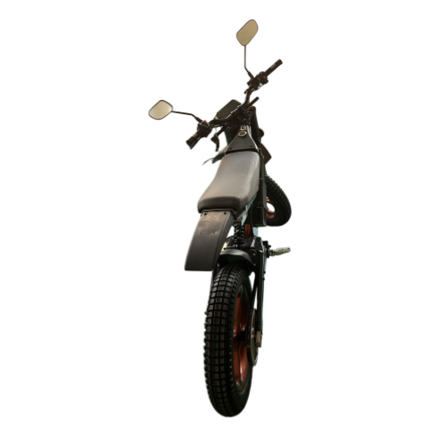 Carbon fiber all-terrain motorcycle - rear and side view Carbon fiber all-terrain motorcycle - rear and side view